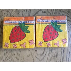 Lina Larsen Fragola Yellow Strawberry Paper Napkins 2 Packs IHR Made in Germany
